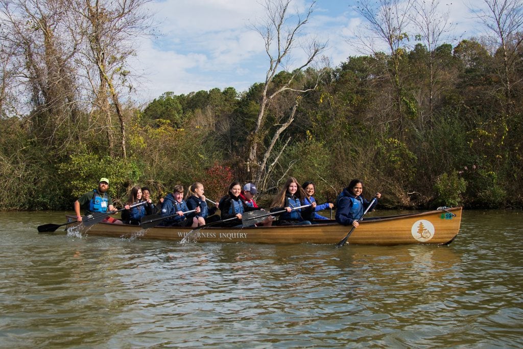 Students paddle the Chattahoochee River