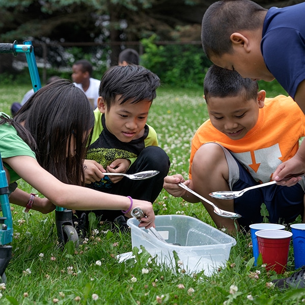 Kids learning outdoors